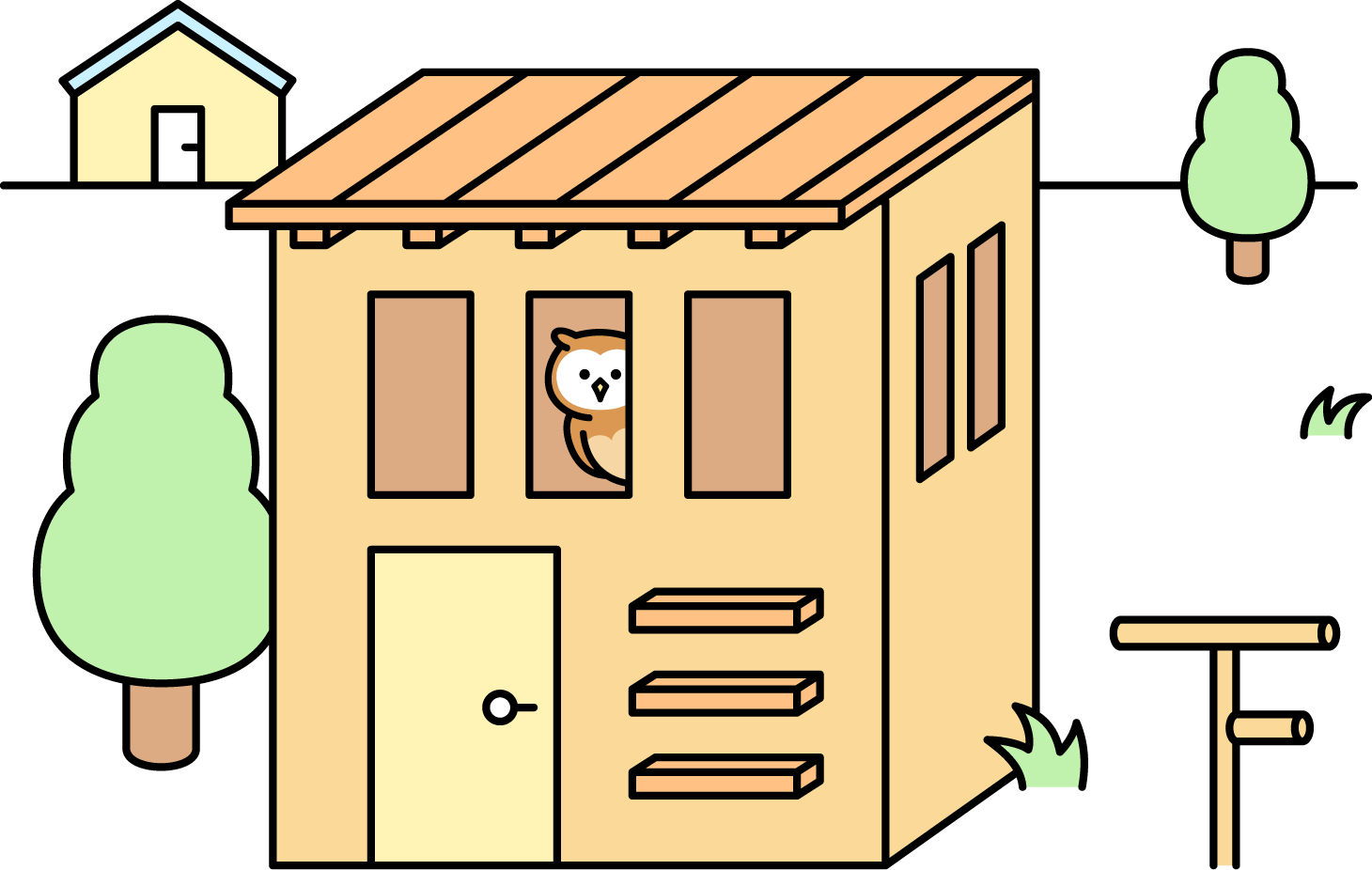 屋外の小屋で飼育